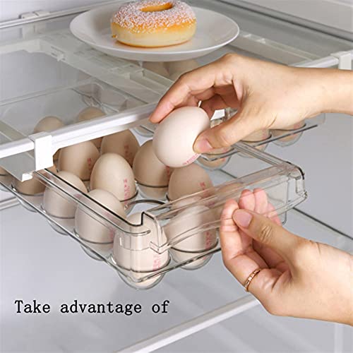 Contenedor de huevos para nevera y despensa con soporte ventilado de gran capacidad 4