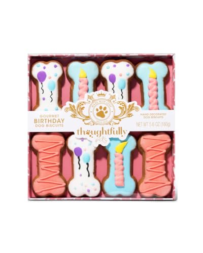 Modern Gourmet Foods, Boy Dog Birthday Cookies Gift Set, Includes Hand Decorated Dog Biscuits For Dog's Birthday, Pack of 8 (8 Count (Pack of 1), Girl)