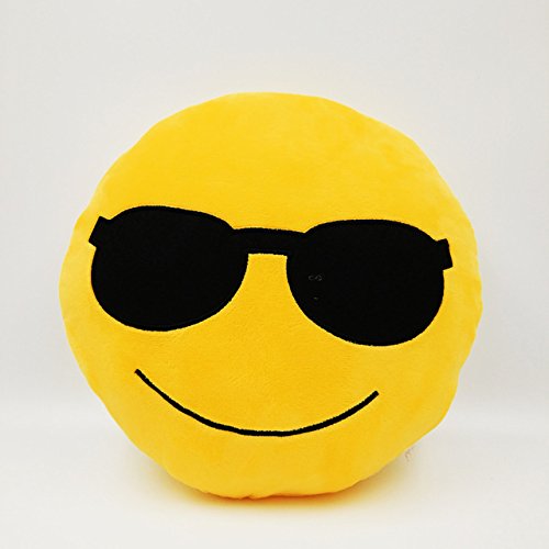 22, pillow(with filler 18 Style Smiley Emoji pillow Yellow Round Sofa