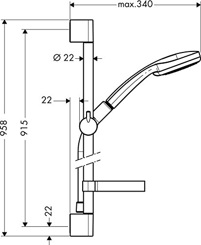 hansgrohe Croma 100 Duschset 0,90m, 4 Strahlarten, Chrom - Image 7