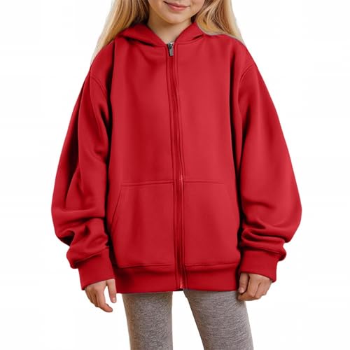 Kids Boys Girls Zip Up Hoodies 2025 Fall Winter Oversized Hoodie Y2k Casual Cute Hooded Sweatshirts Jacket with Pockets
