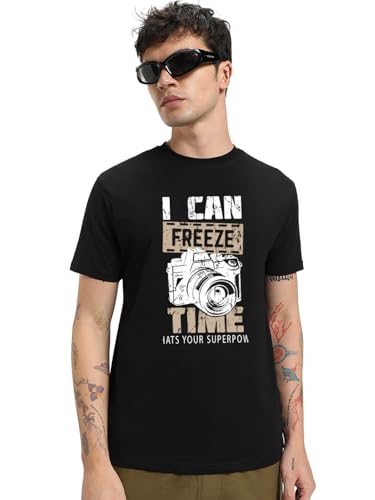 Image of Bewakoof Men's Graphic Print Regular Fit Half Sleeve Round Neck Pure Cotton T-Shirt