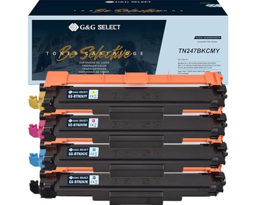 G&G Toner remplace Brother TN-247CMYK Compatible Pack Bundle Noir, Cyan, Magenta, Jaune TN-247BK/TN-247C/TN-247M/TN-247