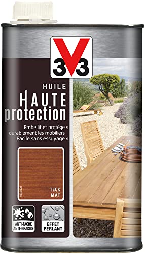 V33 Huile mobiliers haute protection, Teck 1L