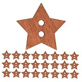 Veemoon 50piezas Botones De Estrella De Cinco Puntas Vintage De Madera Para Coser Por Paquete Decoración Para Manualidades Botones Grandes Estrella Para Pantalones