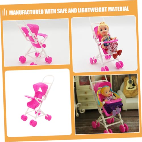 Mikinona 2 Stück Teiliges Puppenwagen aus Leichtem Detailgetreues Modell für Puppenhaus Deko und Rollenspiel Fördert Hand Auge Koordination bei Kindern Langlebig und Sicher für Kleinkinder – Bild 5