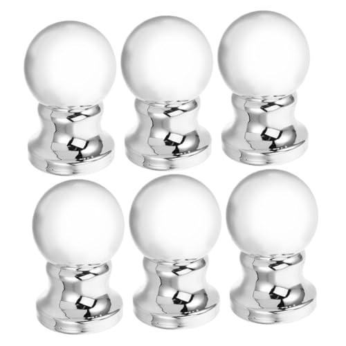 Happyyami 6 Piezas Cabeza De Asta De Remates De Lámparas De Iluminación Accesorios para Lámparas Adornos De Asta De Herrajes para Asta De Abs Silver