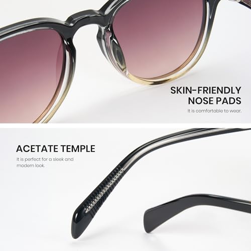 Cyxus Polarized Retro Round Sunglasses For Women Men Vintage Classic Style UV400 Protection P15544