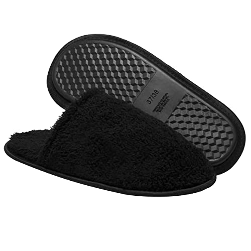 Pantufa Chinelo Tradicional Eco Sola Ante Derrapante 100% Poliéster 27 ao 46 Preto (45/46, Preto)