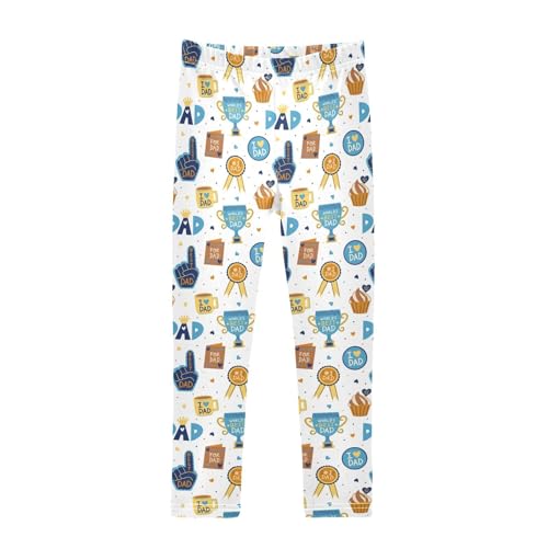 Girls Leggings Father's Day Dad Appreciation Icons Toddler Girls Clothes Leggings for Girls Toddler Girls Leggings 3-4T