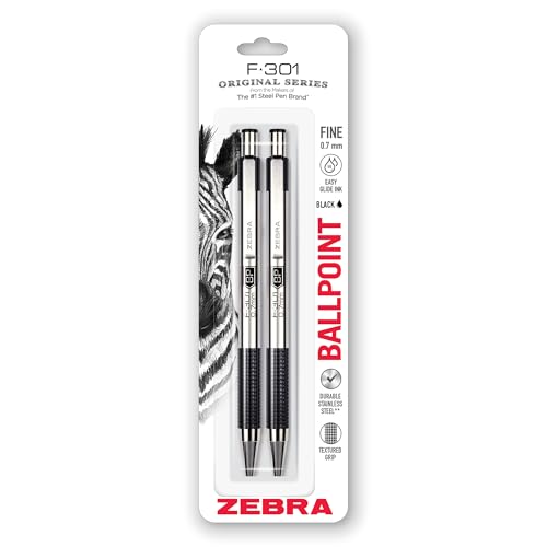 F-301 Retractable Ballpoint Pen, Black Ink, Fine, 2 per Pack (並行輸入品)