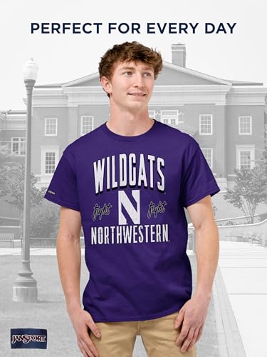 Image of JanSport NCAA Officially Licensed Campus Short Sleeve T Shirt for Men, Soft & Breathable Pre-Shrunk Cotton Crewneck T Shirt
