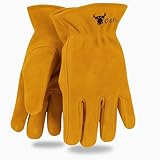 G & F 5013M JustForKids Kids Genuine Leather Work Gloves, Kids Garden Gloves, 4-6 Years Old