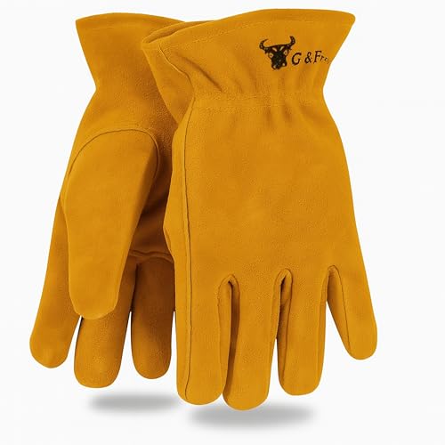 G & F Products 5013M JustForKids Kids Genuine Leather Work Gloves, Kids Garden Gloves, 4-6 Years Old
