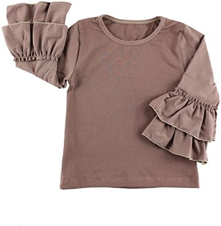 VduanMo Baby Girls Cotton Ruffle T Shirt Tops XX-Large Brown