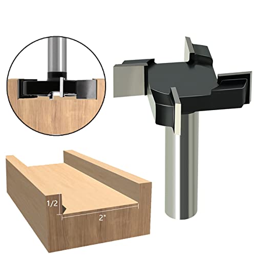 Meiggtool Spoilboard Surfacing Router Bits, 1/2-Inch Shank Round Nose, 2 Inch Cutting Diameter Lab Flattening Router Bit Planing Bit Wood Planing Bit Dado Planer Bit #TOP3