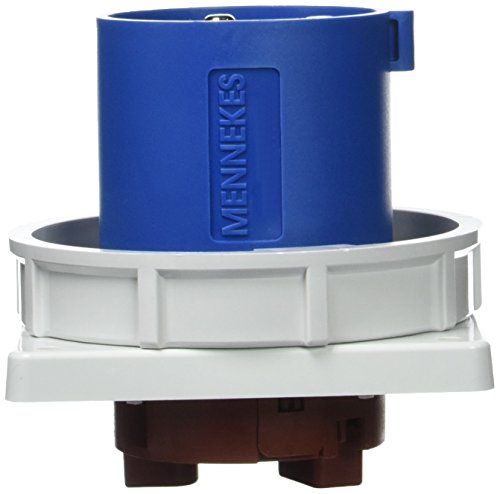 Socle de connecteur Mennekes 836 IP67 3 pôles 63A 230V bleu étanche