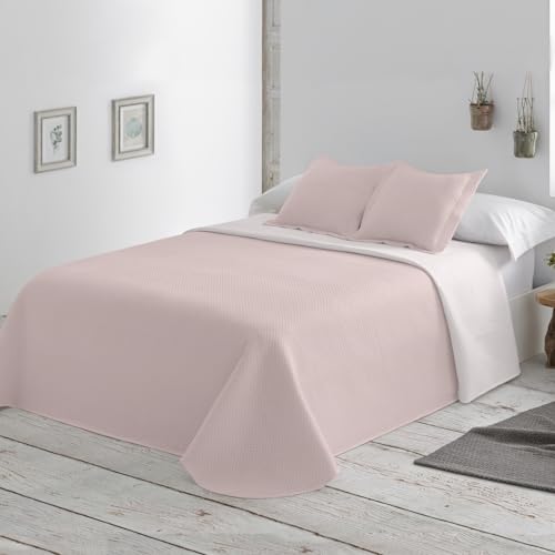 BOHEME Colcha Lisa Reversible Maquillaje Cama 180 cm - 270x270 cm