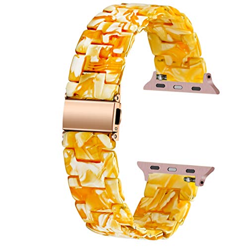 Bracelet de montre en résine 38mm haut de gamme blanc ivoire iWatch