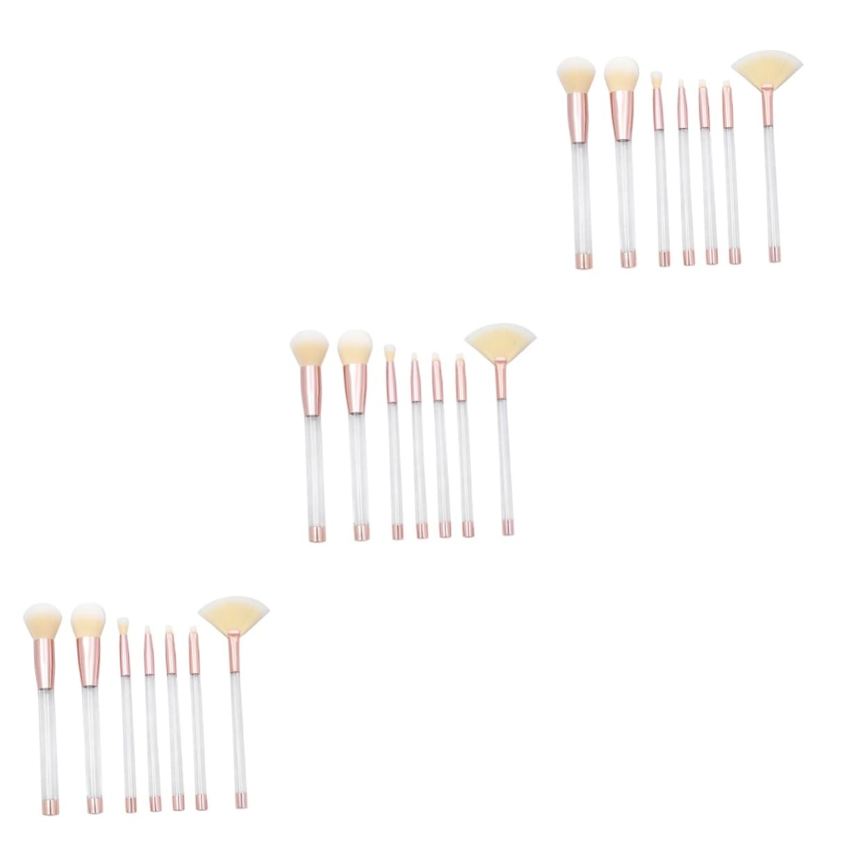 MAGICLULU Set Di 21 Pennelli Con Manico in Cristallo Set Di Pennelli Per Il Trucco Per Donne Kit Di Pennelli Per Cosmetici Con 5 Manici in Tubo Vuoto Fondo Oro Rosa