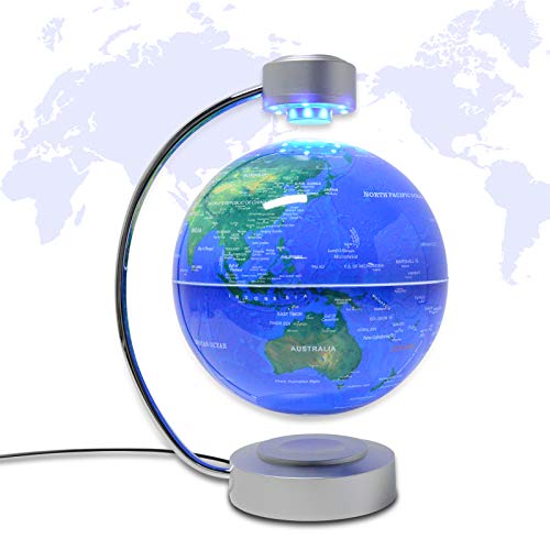 2021 New Magnetic Globe, 8'' Colorful Light Floating Globe Magnetic Levitation Earth World Map Rotating,Platform Induction LED Home Decor (8'' Blue) 2021 New Magnetic Globe, 8'' Colorful Light Floating Globe Magnetic Levitation Earth World Map Rotating,Platform Induction LED Home Decor (8'' Blue)