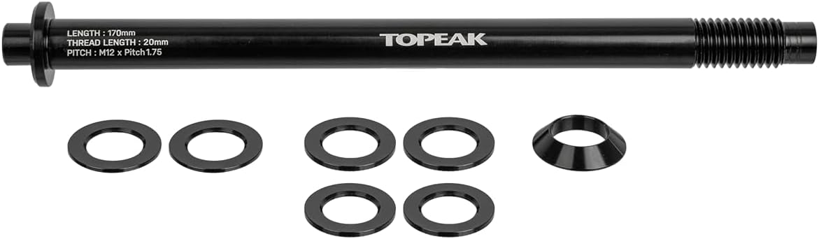 Topeak Zi:RAK Thru-Axle 12 x 1.75mm – Aluminum Rear Axle for Topeak Zi:RAK Rear Rack System, Compatible with 700C Road & Gravel Bikes, Lightweight 50–60g (TA2420-SP03)