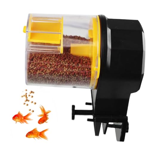 Automatic Fish Feeder 210 & 100ML Fish Feeder Automatic Dispenser with Timer 2AA Battery Operated Food Vacation Auto for Tank, Aquariums, Pond