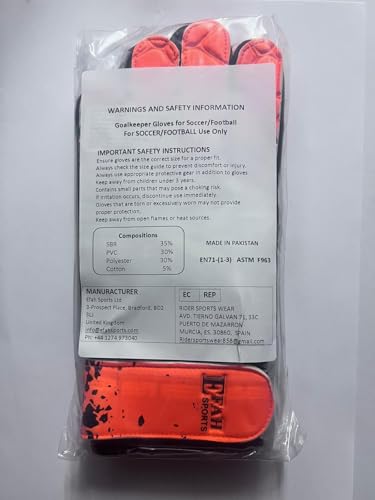 image for EFAH SPORTS Soccer Goalkeeper Gloves for Kids Boys Children Youth Foot