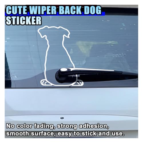 Image of Cute Dog Decal Car Rear Windshield Window Wiper Sticker, Funny Dog Moving Tail Decal Waterproof Vinyl Sticker, Lovely Animal Puppy Decoration Decals for Car Window, Laptop (Style B)