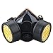 Leeko Industrial Chemical Gas Anti-Dust Spray Dual Cartridge Respirator Paint Filter Mask Goggles Set, Black