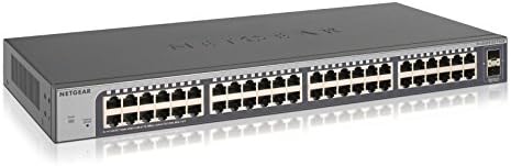 NETGEAR 50-Port Gigabit Ethernet Smart Managed Plus Switch (GS750E) - with 2 x 1G SFP, Desktop/Rackmount, and ProSAFE Lifetime Protection