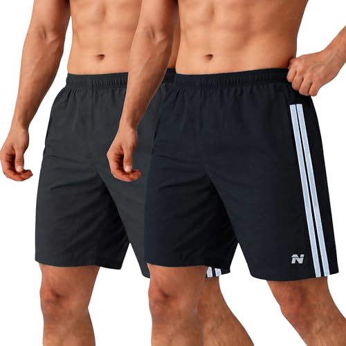 Image of NINQ Men's Sports Shorts with White Side Patti Design | Running Shorts for Men Gym Shorts for Men Workout | Stylish Mens Shorts Casual Wear Sports Shorts.