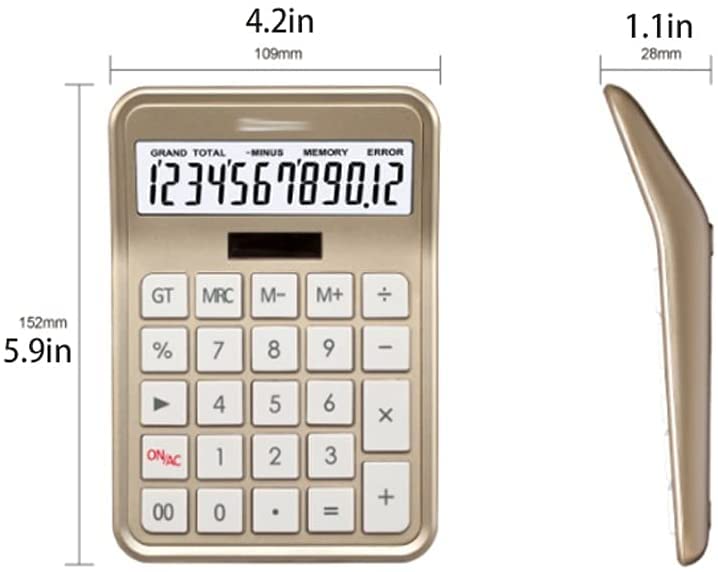 2 Calcolatrici Da Tavolo 12 Cifre - Doppia Alimentazione Solare E Batteria, Display LCD, Tasti Grandi Per Ufficio E Casa - Foto 5