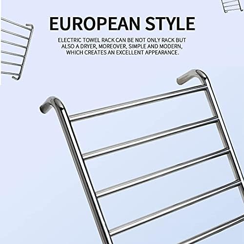 Intelligent Electric Heated Towel Rack,6-Bar Wall-Mounted Towel Warmer Drying Rack,Stainless Steel Electric Heated Towel Rail Bathroom Radiator