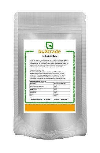 500 g L-Arginin Base Pulver | reine Aminosäure | Hochdosiert | Nahrungsergänzungsmittel | Ohne Zusatz |