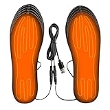 Heated Insoles USB Heated Shoe Insoles Washable Free Cut Thermal Warm Winter Foot Warmer for Men Women Indoor Outdoor 35-41 Size