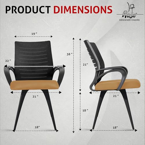 Image of ROSE Elite | 3 Years Brand Warranty | Ergonomic Office Chair, Study, WFH, Revolving, Rolling, Desk, Task, Laptop, Student Chair (Rust Seat & Black Back, Elite MB Reception)