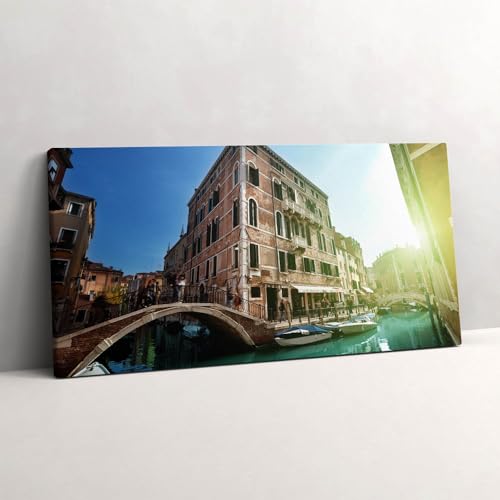 Peinture murale Venise au soleil 140x70cm finition prestige
