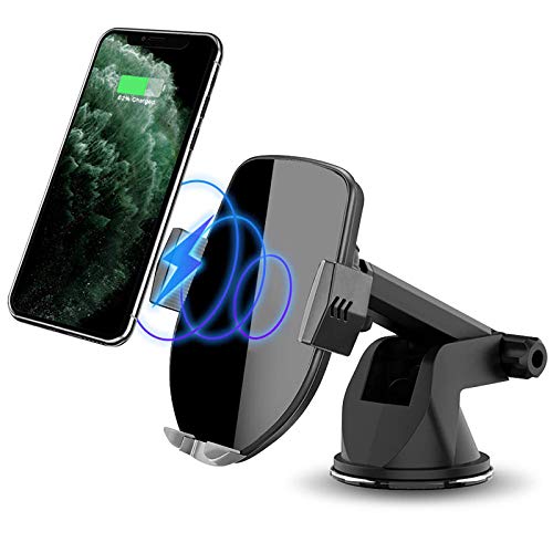車載Qi ワイヤレス充電器 車載 ホルダー 10W/7.5W 急速ワイヤレス充電器 車載スマホホルダー 360度回転 粘着式＆吹き出し口2種類取り付 iPhone 11/pro/pro max/X/XR/XS/XSMAX/8/8 Plus/Galaxy S9/S8/S8 Plus/S7/S7 Edgete 8/Nexus 5/6等に適用ワイヤレス充電機種 に対応