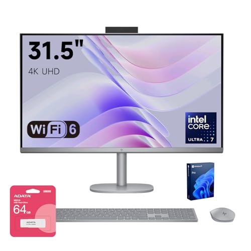 Image of HP OmniStudio X 32 Pro Business AI All-in-One, 31.5 inch UHD (3840 x 2160) 550nits, Ultra 7 155H (16-core), 16GB DDR5 RAM, 1TB SSD, Wi-Fi 6, Wireless Keyboard &Mouse, Win11 Pro, w / 64GB USB Flash Drive