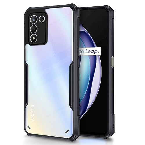 Image of Pikkme Realme 9 5G SE /Realme 9 5G Speed Edition Back Cover | Crystal Clear Transparent Back | Ultra Hybrid | Full Camera Protection | Raised Edge | Bumper Back Case (Black)