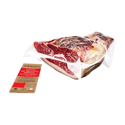 aBeiou. 1KG Spanish BONELESS IBERICO HAM Acorn-fed. Jamon Iberico de BELLOTA Deshuesado - Pata Negra. Vacuum Packed. Cured +36 Months in Guijuelo (Salamanca). Hycer Warranty Certificate Cover