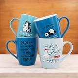 Tasse mit Motivdruck "Ich atme. Produktiver wird es heute nicht!", mit Banderole