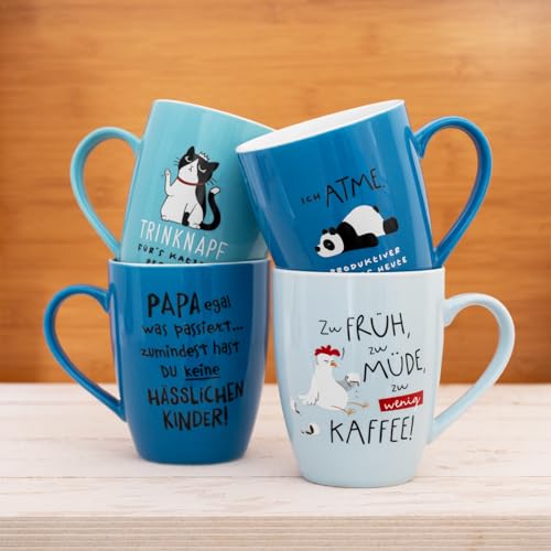 GRUSS & CO Kubek z motywem miski do picia | filiżanka z sentencją, porcelana New Bone China, 35 cl, z upominkową anolą do kąpieli | zabawny prezent, urodziny | 74215