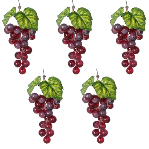 Helweet Kunststoff Weintrauben, Künstliche Trauben Deko, Künstliche Weintrauben, Lebensechte Traube Deko, für Hochzeitsfest Dekoration, Foto...