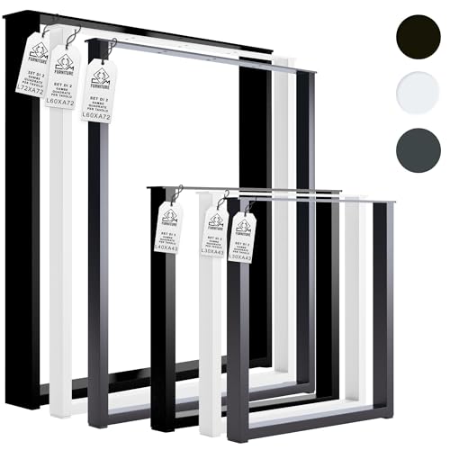 CM Furniture 2 patas de mesa antracita, 72 cm alto, bricolaje premium, salón, jardín, terraza, muebles elegantes, 60 x 72 cm