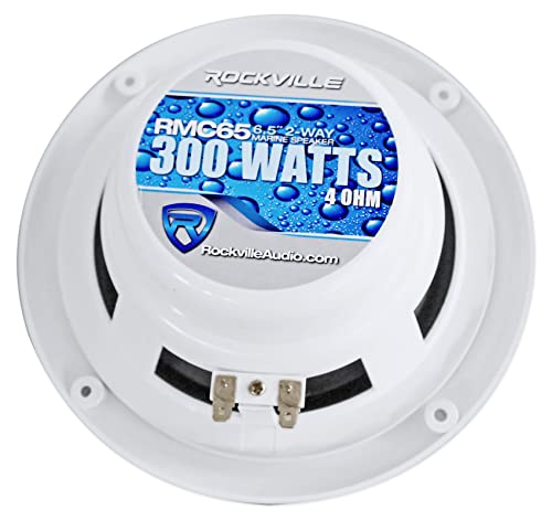 Rockville Pair RMC65S 600W 6.5" Marine Boat Speakers, Waterproof 2-Way Speakers, Silver, UV Resistant for Boats, Cars, and Outdoor Use - Image 5