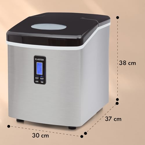 Klarstein Eiswürfelmaschine Klein mit 3,3 Litern für 15 kg Eiswürfel