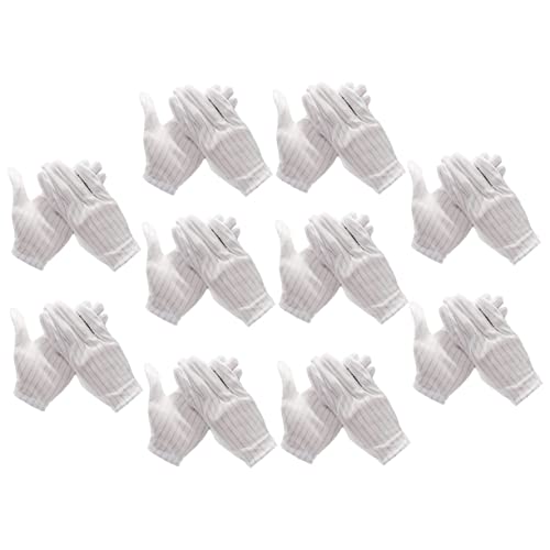 Uonlytech 10 Pares Guantes Antiestáticos Reparar Manopla Antiestática Guantes De Trabajo Protector Guante Aplicador Antiestático Guante De Trabajo Electrónica Fibra Conductora