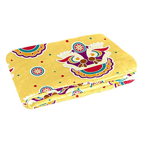 Couverture douce anti-froid lion amusant lit canapé pique-nique